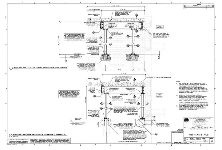 Town House Apartments at Lido Beach Balcony Repair Plan Section Details