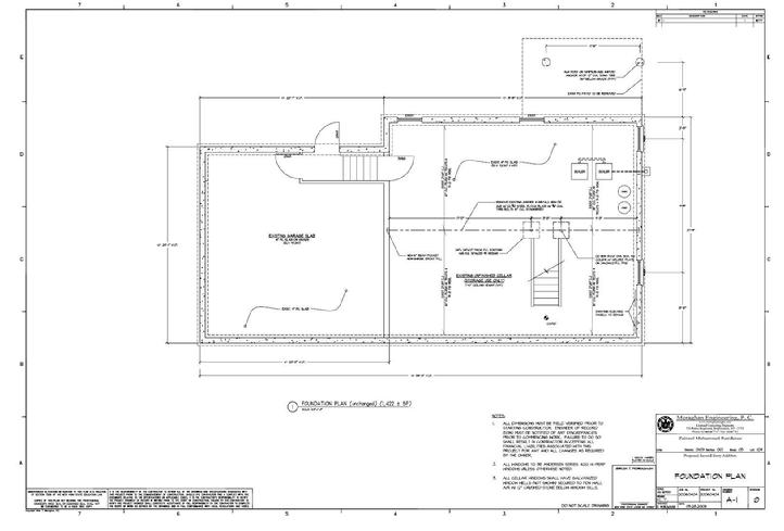 Foundation Plan for Two-Story, Single Family Residence