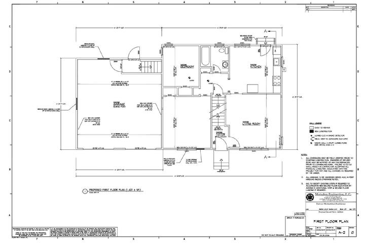 First Floor Plan for Two-Story, Single Family Residence