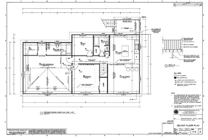 Second Floor Plan for Two-Story, Single Family Residence